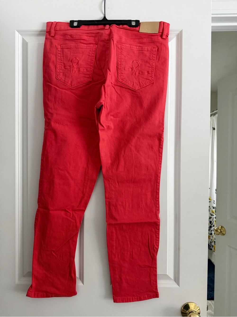 Lilly Pulitzer Coral Red Orange Straight Leg Jeans